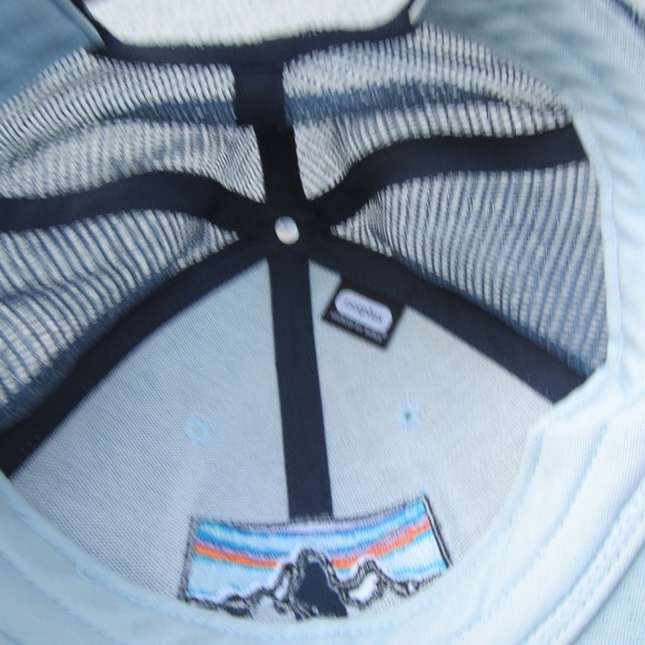 Patagonia Trucker Hat Unisex one size Mesh White Blue Adjustable SnapBack hikin - Picture 7 of 13